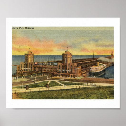 Navy Pier, Chicago, Illinois Vintag Poster (Vorne)