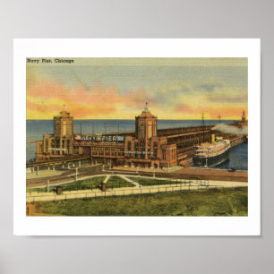 Navy Pier, Chicago, Illinois Vintage Poster