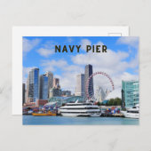 Navy Pier Chicago Postcard Travel Vacation Postkarte (Vorne/Hinten)