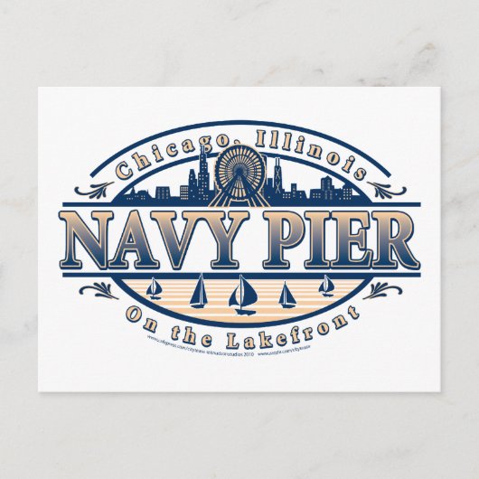 Navy Pier Chicago Postkarte (Vorderseite)