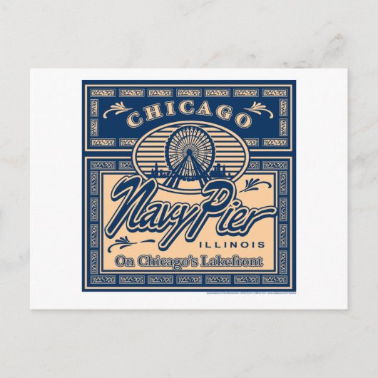 Navy Pier Chicago Postkarte (Vorderseite)