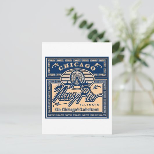 Navy Pier Chicago Postkarte (Stehend Vorderseite)
