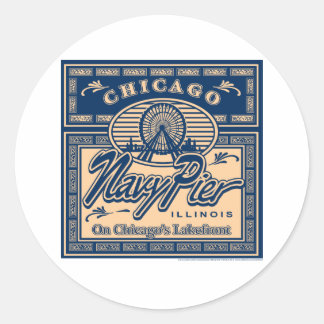 Navy Pier Chicago Runder Aufkleber