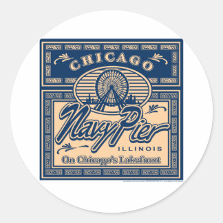 Navy Pier Chicago Runder Aufkleber