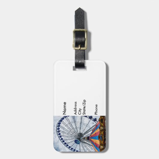 Navy Pier Ferris Wheel Gepäckanhänger (Vorderseite vertikal)