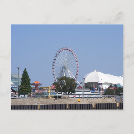 Navy Pier Ferris Wheel Postkarte (Vorderseite)