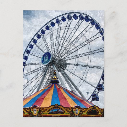 Navy Pier Ferris Wheel Postkarte (Vorderseite)