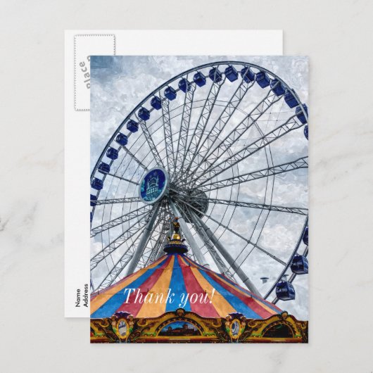 Navy Pier Ferris Wheel Vielen Dank Postkarte (Vorne/Hinten)