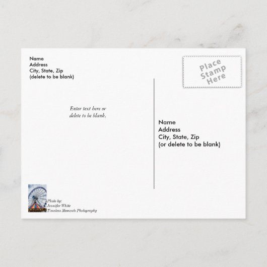 Navy Pier Ferris Wheel Vielen Dank Postkarte (Rückseite)