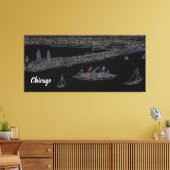 Navy Pier From Lake Chicago 1920's neon Art Leinwanddruck (Insitu (Wohnzimmer))