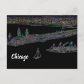 Navy Pier From Lake Chicago 1920's NEON Art Postkarte (Vorderseite)
