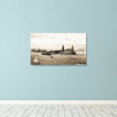 Navy Pier From Lake  Chicago 1920's Watercolor Art Leinwanddruck (Insitu (Holzboden))