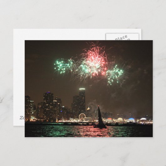 Navy Pier Postkarte (Vorne/Hinten)