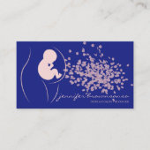 Navy Pink Baby Doula Birth Coach Schwangere Visitenkarte (Vorderseite)