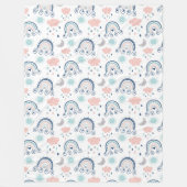 Navy Pink Blanket Boho Gift for Little Dreamers Fleecedecke (Vorderseite)
