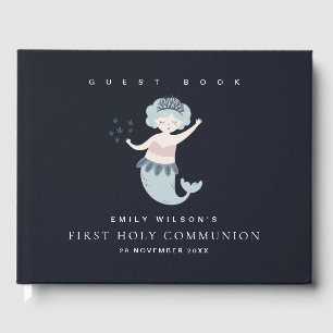 NAVY PINK BLUE MERMAID KIDS ERSTE HOLZGEMEINSCHAFT GÄSTEBUCH