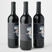 NAVY PINK BLUSH BLAUE KLEINE MERMAID BABY SHOWER WEINETIKETT (Flaschen)