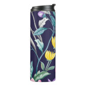 Navy & Pink Chinoiserie Blume Travel Tumbler Thermosbecher (Nach links gedreht)