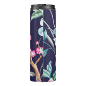 Navy & Pink Chinoiserie Blume Travel Tumbler Thermosbecher (Rückseite)