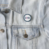 Navy & Pink Diva-Text Design Button (Beispiel)