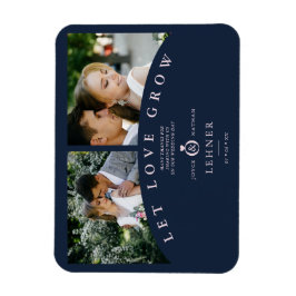 Navy Pink Elegant 2 Fotos gelassen Liebe Grow Wedd Magnet
