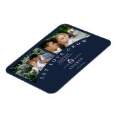 Navy Pink Elegant 2 Fotos gelassen Liebe Grow Wedd Magnet (Linke Seite)