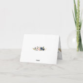 Navy Pink Floral Baby Dusche Danke Karte (Rückseite)