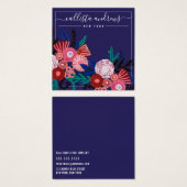 Navy Pink Floral Curring Earring Display Card (Vorne & Hinten)