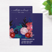 Navy Pink Floral Curring Earring Display Card (Schreibtisch)