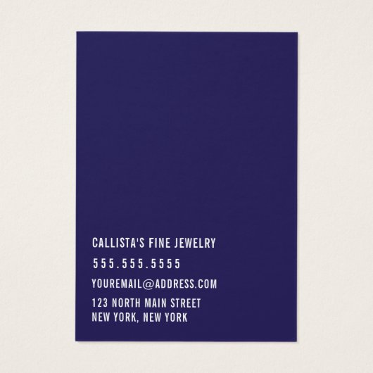 Navy Pink Floral Curring Earring Display Card (Rückseite)