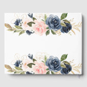 Navy Pink Foto Beileid Beerdigung Wasserfarbe Gästebuch (Rückseite)