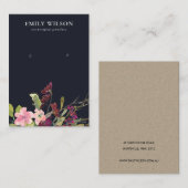 NAVY PINK GOLD BURGUNDY ROSE FLORA EARRING DISPLAY VISITENKARTE (Vorne/Hinten)