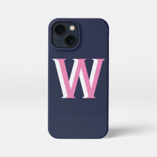 Navy Pink Initial iPhone 13 Mini Hülle