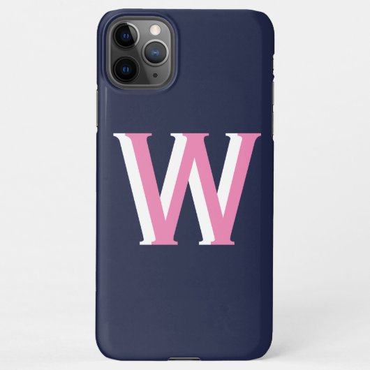 Navy Pink Initial iPhone Hülle (Rückseite)