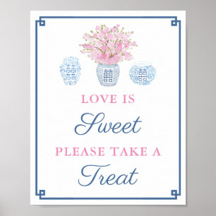 Navy Pink Liebe ist süß nehmen eine Leckerei Braut Poster