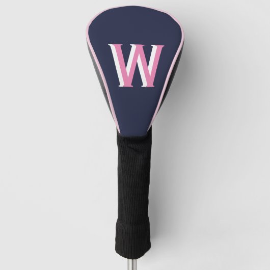 Navy Pink Monogram Golf Headcover (Vorderseite)