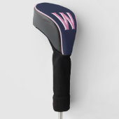 Navy Pink Monogram Golf Headcover (angewinkelt)