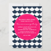 Navy & Pink Nautical Housewarming Party Einladung (Vorderseite)