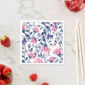 Navy & Pink Rose Blume Printing Serviette (Beispiel)