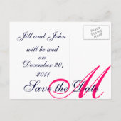 Navy Pink Speichern Sie die Datum Ankündigungen Po (Rückseite)