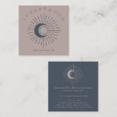 Navy Pink Sun Moon Spirituelle Solarenergie Quadratische Visitenkarte (Vorne/Hinten)