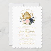 Navy Pink Tee Party Ein Baby Braut Baby Dusche