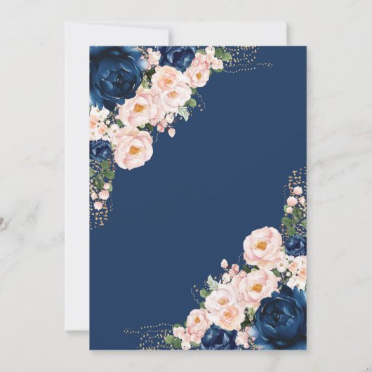 Navy Pink Travel Groom Brautparty Card Einladung (Rückseite)