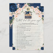 Navy Pink Travel Groom Brautparty Card Einladung (Vorne/Hinten)