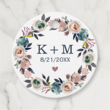 Navy Pink Wedding Brautparty Monogram Vielen Dank