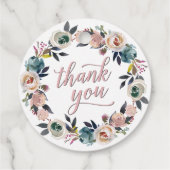 Navy Pink Wedding Brautparty Monogram Vielen Dank Geschenkanhänger (Rückseite)