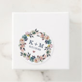 Navy Pink Wedding Brautparty Monogram Vielen Dank Geschenkanhänger (Beispiel)