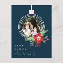 Navy Pink Weihnachtsschmuck Foto Poinsettia