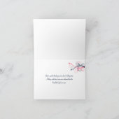 Navy, Pink, White Floral Dankeschön Karte (Innenseite)