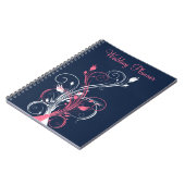 Navy Pink White Floral Wedding Planner Notebook Notizblock (Linke Seite)